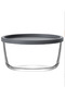 Feyzade Round Glass Storage Container Set (1490Cc X 4 Pieces) Gray with Lid (Lv-Rnd-217) - 2