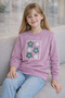 Papatyam 18703-26 Girl's Floral Embroidery Detailed Sweatshirt Comfortable Fit Daily Wear - 4