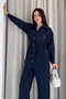 Women's Striped Two-Piece Set – Shirt & Wide-Leg Pants - 6
