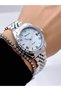 Steel Strap 2 Year Warranty 3 Atm Waterproof Women's Wristwatch + Bracelet Gift - 2