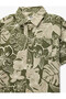Boy's Short Sleeve Shirt 6Skb60039Tw Khaki Patterned - 4