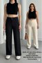 High Waist Women's Wide Leg Pants - 2