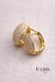 Zircon Stone Gold Color Oval Earrings |   Stylish & Radiant Jewelry for Everyday & Special Occasions – - 2