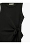 Sleeveless Black Women's Dress with Tie Detail 6Sak80019Ek - 6
