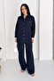 Women's Striped Two-Piece Set – Shirt & Wide-Leg Pants - 3