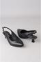 Seç 1211 Genuine Leather Heel Shoes (Heel Height: 5 cm) Black - 8