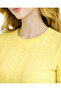 Yellow Short Sleeve Crew Neck Slim Fit Women's Sweatshirt - 4