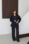 Premium Rhinestone Collection Series Pocket Detail Belted Denim Jacket and Jeans Set - 6