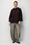 7020 women's batwing sleeve crew neck knit sweater - coffee - 2