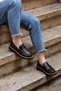 Ern3790 Eren Shoes&Bag Genuine Leather Flat Sole Women's Loafer Shoes Real Leather Black - 2