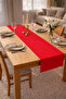 Red Organic Cotton Linen Runner, Table Presentation 40X200 Engagement Invitation Special Occasion Tablecloth - 2