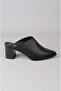 Seç 0116 genuine leather women's heel slippers (heel height: 6cm) black - 7