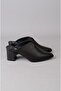 Seç 0116 genuine leather women's heel slippers (heel height: 6cm) black - 6