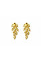 Stylish Leaf Earrings with Zircon Stones - 3
