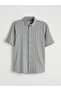 Ozmarka New Season Regular Fit Short Sleeve Striped Men's Shirt
