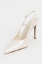 Ladonia Sedef Patent Leather Back Open Buckle Detail Women's Heeled Shoes - 6