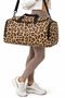 Leopard Pattern Women's Sports Bag Multi-Compartment Large Volume Gym Fitness Travel Hand & Shoulder Bag - 6
