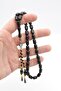 Capsule Cut Black Beirut Amber Prayer Beads - 5