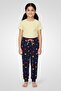 Kids Girl Allover Print Jogger Pants, Navy