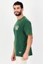 Men Crew Neck Short Sleeve Graphic Print T-Shirt, Green - 2
