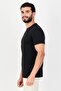 Men Crew Neck Short Sleeve Textured T-Shirt, Black - 2