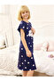 Girls Polka Dot Cloud Print Sleep Dress - 2