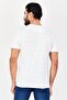 Men Crew Neck Short Sleeve Embroidered Logo T-Shirt, White - 3
