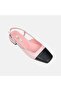 Women's Pink Square Toe Slingback Leather Casual Shoes - 7