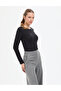 Black Slim Fit Knitted Blouse 50317061-Vr046 - 3