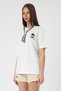 Cotton Relaxed Fit T-Shirt with Embroidery and Shawl Detail # 8364 - 2