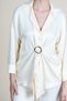 Women's Summer Cream Jacket Collar Buckle Detailed Suit Stylish Daily Comfortable Two-Piece 1304 - 4