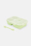 3 Compartments Silicone Lunch Box, Mint Green