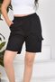 Women's Double Black Gray Cargo Pocket Sports Shorts - 2