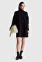 Black Sequined Flared Cut Dress with Button Detail on the Back Model Code: 4Ozgcv03P100