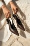 Vintage Bitter Brown Women's (3 cm Heeled) Pointed Toe Short Kitten Heel Shoes - 7