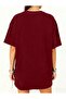 Burgundy Atatürk Signed Printed Oversize T-Shirt - 5
