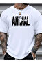 Printed Oversize Crew Neck T-Shirt - White