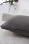 2-Piece Linen Look Cushion Cover with Zipper Modern Decorative Pillowcase Anthracite - 4