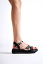 Black Silver Detailed Genuine Leather Sandals Bp31My58E - 7