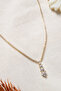 Women's Row Heart Model Waterway Necklace / Gold Plated - 4