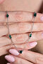 Women's Emerald Zircon Stone Colorful Heart Necklace
