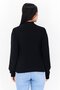 Women Mock Neck Long Sleeves Solid Top, Black - 4