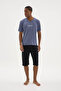 95% Bamboo New Season Men's V-Neck Capri Suit Stylish Design - 5