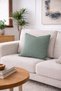 2-Piece Linen Look Cushion Cover with Zipper Modern Decorative Pillowcase Mint Green - 2