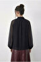 Women's Black Lacing Detailed Lined Chiffon Blouse 71759 60286015 - 4