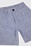 Baby Boy Striped Navy Blue Shorts - 3