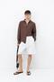 Textured Oversized Shirt Brown - 2