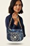Imported Special Series Stone-Detail Women's Shoulder Bag C1090 Blue - 2