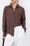 Textured Oversized Shirt Brown - 5