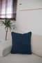 2-Piece Linen Look Cushion Cover with Zipper Modern Decorative Pillowcase Navy Blue - 4